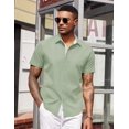 thumbnail image 4 of COOFANDY Cooling Shirts for Men Untucked Shirts Casual Short Sleeve Button Down Summer, 4 of 6