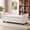 Beige, variant on AVAWING Upgraded Armed Storage Bench, Leather Upholstered Ottoman for Living Room & Bedroom, Black