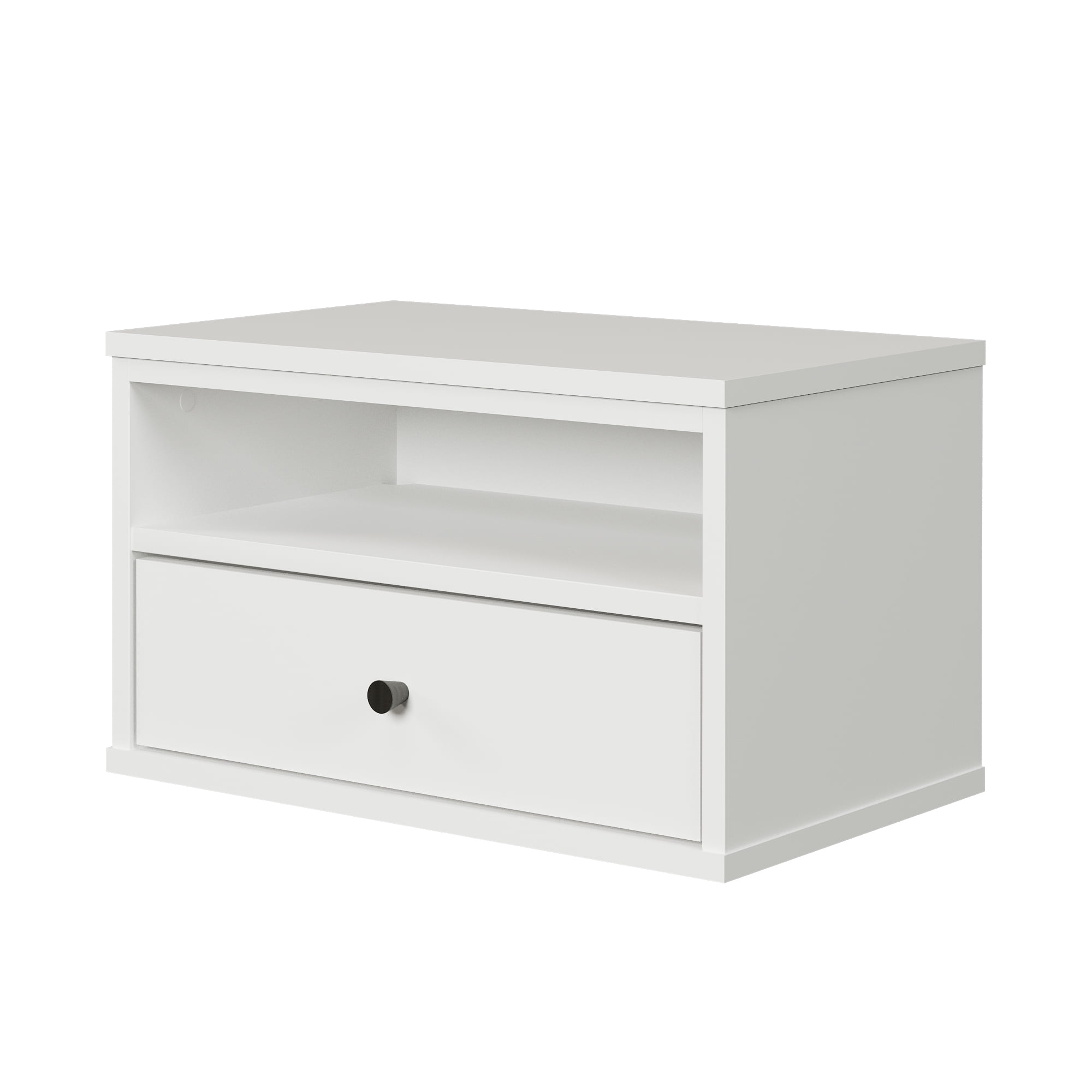 Table d'appoint flottante avec éclairage DEL, fini Blanc solide, collection Essence de Meubles South Shore