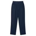 thumbnail image 6 of WULMLEO Women's Corduroy Straight Leg Pants Elastic Back Waist Button Zip Fly Loose Casual Trousers with Pockets Navy 2XL, 6 of 8