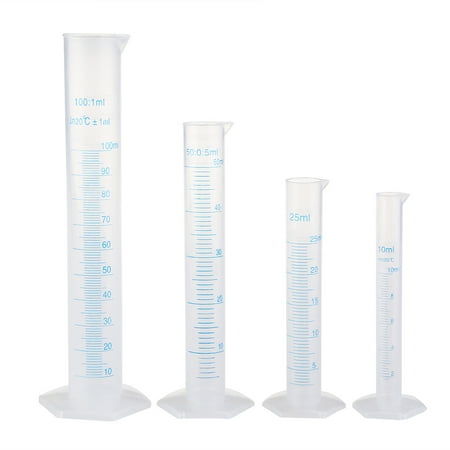 

8PCS Transparent Measuring Cylinder Plastic Graduated Cylinder Hexagonal Base