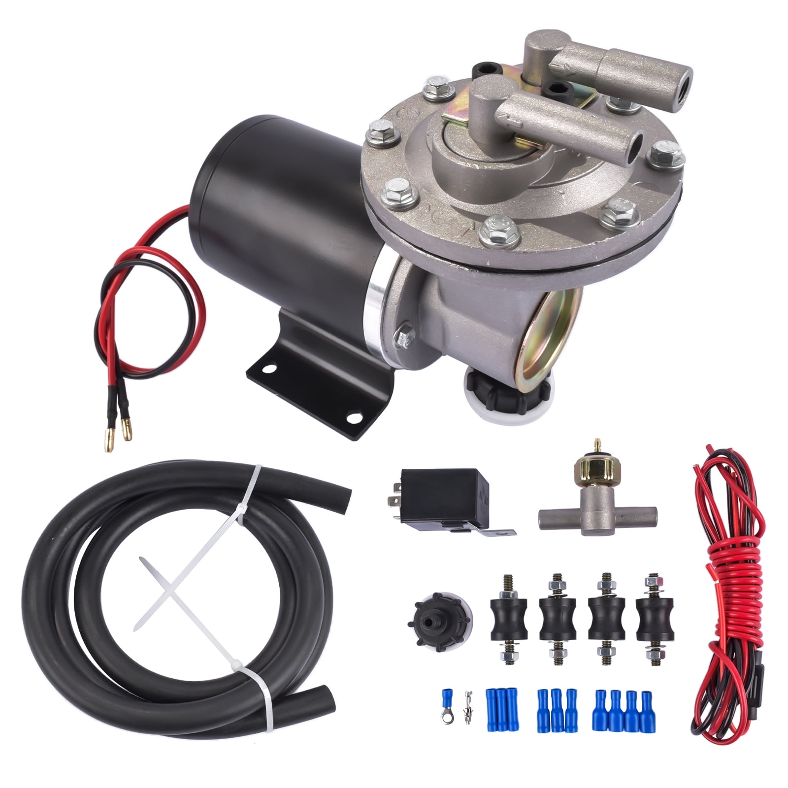 Mustrod Electric Vacuum Pump Kit 12 Volt with Mounting Hardware for Brake Booster 18" to 22" 28146