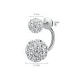 thumbnail image 2 of Braveheart 1 Pair Elegant Women 925 Silver Wedding Ear Rings Girl Geometric Simple Rhinestone Evening Party Ear Studs, 2 of 9