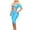 Blue, variant on Lingerie for Women Women’s Mesh Lace Jumpsuit Bodycon Short Sleeve See Through Backless U Neck Cut Out Club Romper Red L