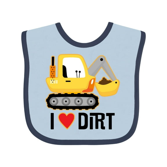 Inktastic Construction Truck I Love Dirt Boys or Girls Baby Bib