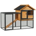 thumbnail image 1 of PawHut Rabbit Hutch Pet Cage with Slide Tray, Weatherproof 48in, 1 of 10