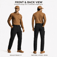 thumbnail image 2 of YAPPO Men's Work Pants, Water-Resistant Stretch Hiking Cargo Pants with 9 Pockets, 2 of 9