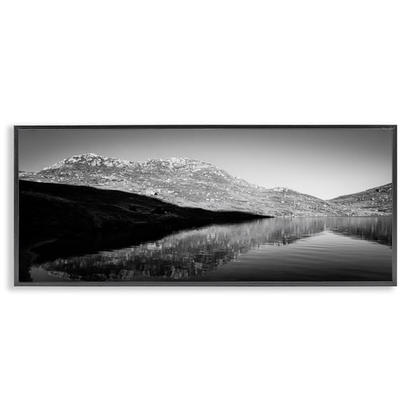 Stupell Industries Coastal Dark Lake Landscape Black Framed Giclee Art, 30 x 13, by Thomas Tepstad Berge