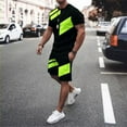 thumbnail image 2 of Ramiter Mens Matching Set Mens T Shirt Shorts Pants Suit Mens Extra Slim Fit Suit Green,S, 2 of 4