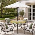 thumbnail image 2 of Round Outdoor Tablecloth with Umbrella Hole and Zipper, Sunflower Tablecloth with Elastic Waterproof, Summer Eucalyptus Botanical Floral Yellow Wood Patio Table Covers for 45" - 54" Pool Tables, 2 of 9