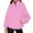 Pink, variant on gbyLJF Women's Oversized Sweatshirt Stand-up Collar Long Sleeve Pullover Shirts Solid Color Casual Half-zipper Top with Large Pocket