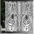 thumbnail image 3 of Ambesonne Black White Shower Curtain, Savannah Zebra Stripe, 69"Wx84"L, Black White, 3 of 4