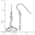 thumbnail image 2 of 925 Sterling Silver Rhodium Plated Polished Whale Tail Long Drop Dangle Earrings 30.5x13.2mm Wide Dangle Earring for Wom, 2 of 2