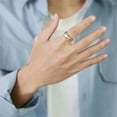 thumbnail image 4 of PAURO Men's Stainless Steel Classic Twill Cool Biker Finger Band for Wedding Promise Gold Size 9, 4 of 5