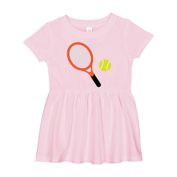 Inktastic Tennis Racket and Ball Girls Baby Dress