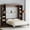 Walnut, variant on WIILAYOK Queen Size Murphy Bed Cabinet in Natural with 5-Tier Storage Shelves, Foldable Platform Bed Wall Cabinet Bedframe for Small Space, Bedroom, Guest Room