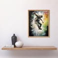 thumbnail image 2 of Base Jumping Multicoloured Paint Splat Action Shot Art Print Framed Poster Wall Decor 12x16 inch, 2 of 5