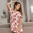thumbnail image 3 of Naloa Milk Tea5 Print Women Nightgowns,Womens Loungewear,Short Sleeve Sleepwear,Comfy Ladies Nightdress, 3 of 6