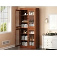 thumbnail image 3 of 100% Solid Wood 32" Bathroom Cabinet with Frosted Glass Doors and Adjustable Shelves, 3 of 6