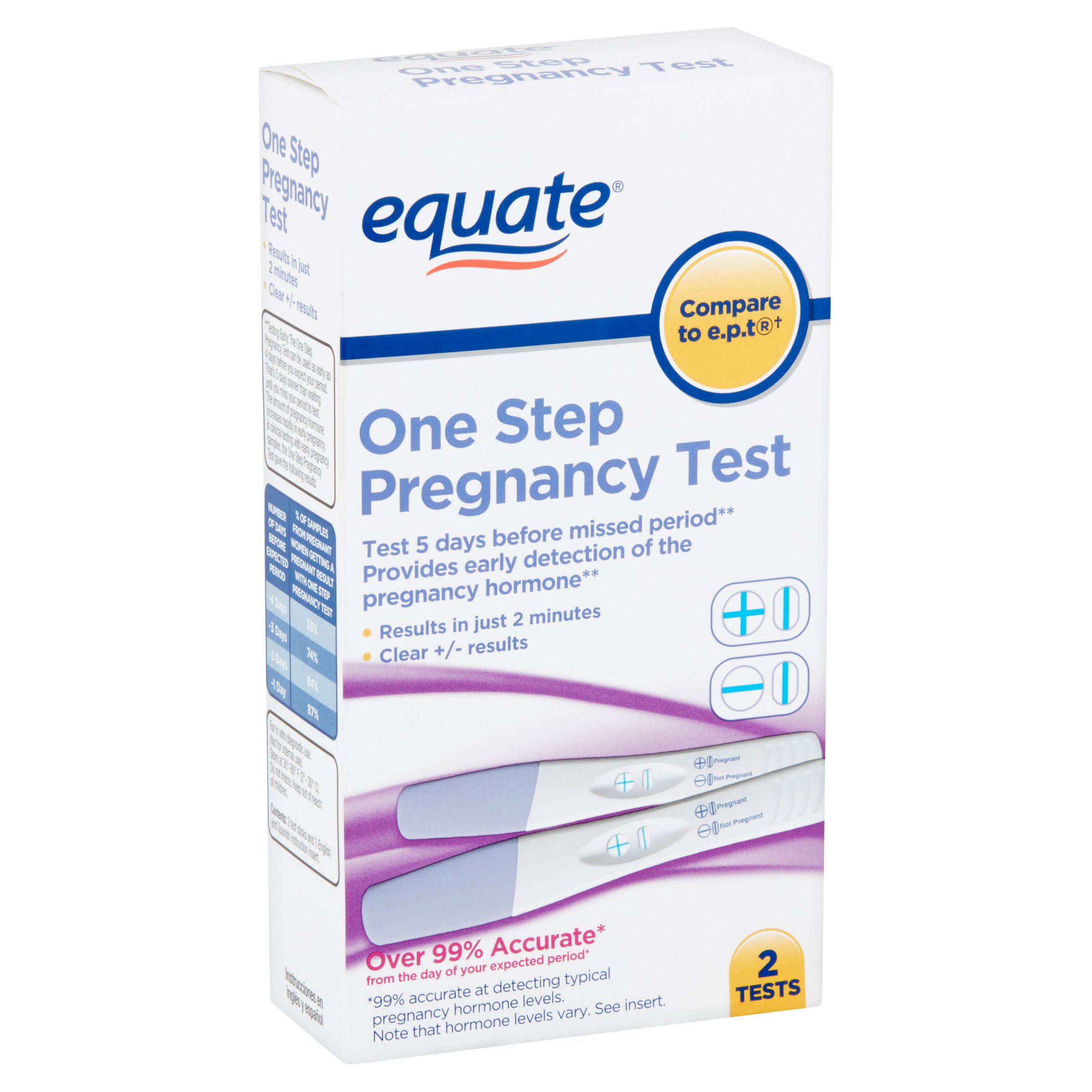 Equate one step pregnancy test, 2 Ct - image 2 of 4