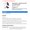 thumbnail image 2 of Brake Pad Set - Compatible with 2008 - 2014 Dodge Avenger 2009 2010 2011 2012 2013, 2 of 2