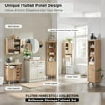Over The Toilet Storage with Fluted Sliding Door, 68" Tall Wood