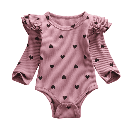 

Bmnmsl Baby Girl Long Sleeve Dots Bodysuit Romper