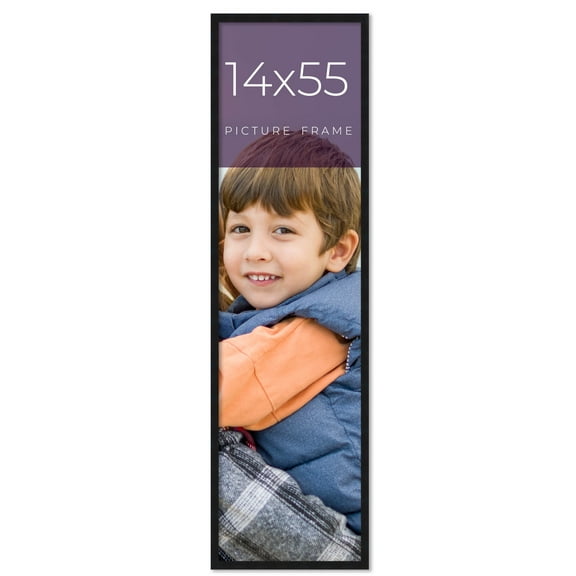 14x55 Frame Black Real Wood Picture Frame Width 0.75 inches | Interior Frame Depth 0.5 inches |