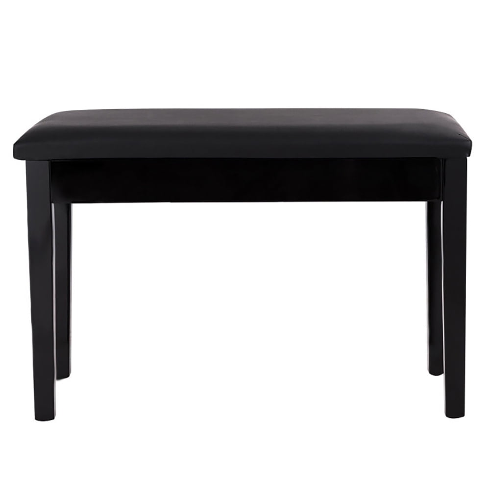 YYAo Solid Wood PU Leather Padded Piano Bench Keyboard Seat-Black