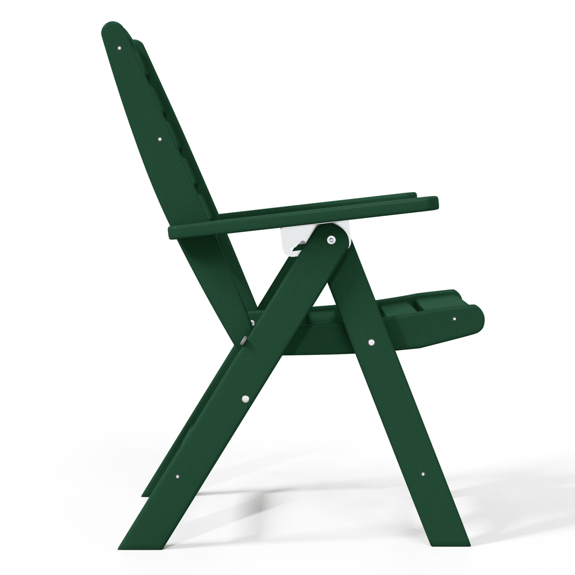 WestinTrends Malibu HDPE Adjustable Highback Folding Patio Dining Chair, Dark Green