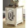 thumbnail image 2 of Signature Design by Ashley Realyn Cottage-Style Mirrored End Table in Antique White, 2 of 8