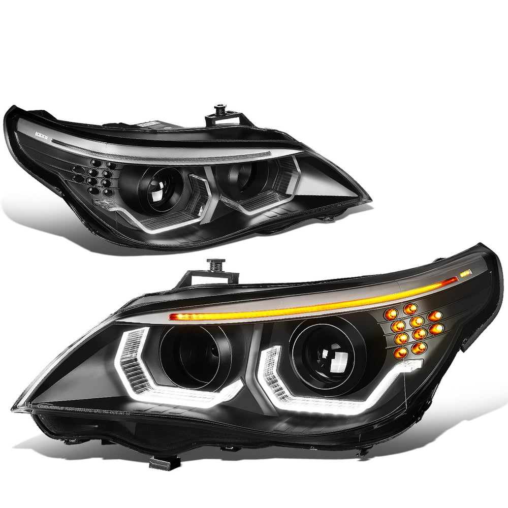 For 2008 to 2010 BMW E60 528I 535I 550I M5 w/o AFS Pair Black Housing