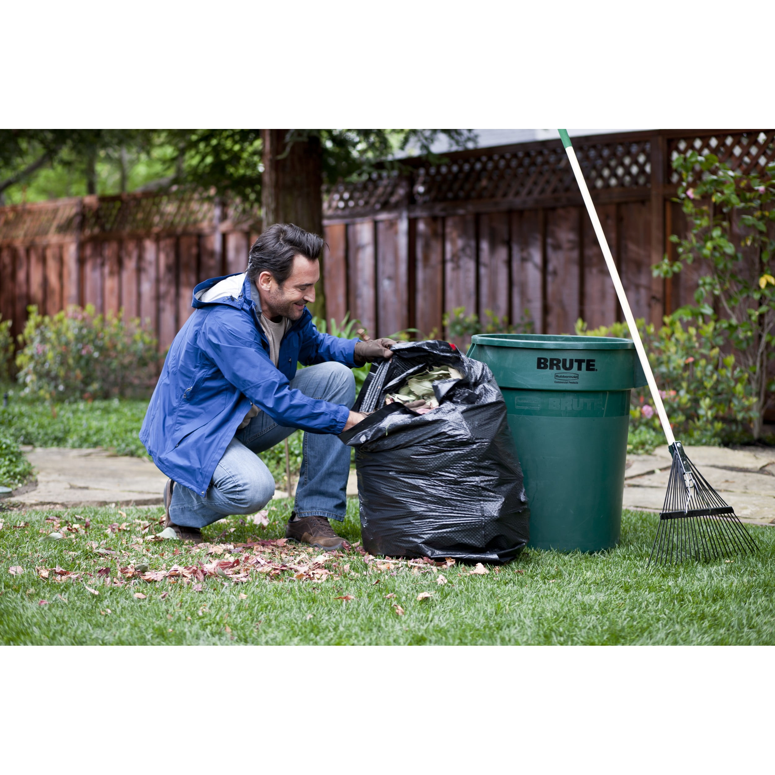 Clear Trash Bags 39 Gallon Lawn & Leaf Garbage Bags Drawstring 40