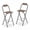 Brown, variant on Gymax 2PCS Folding Bar Stools w/Ergonomic Seat & Comfortable Footrest Anti-Slip Feet Gray & Black
