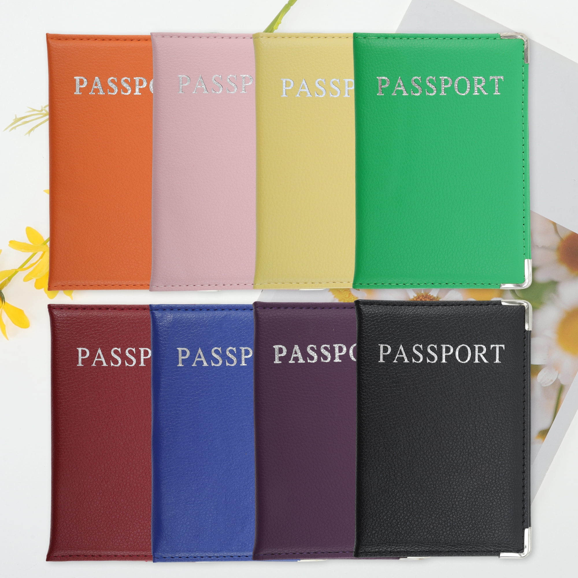 Unique Bargains Metallic Edge Passport Holder 1 Pc Light Green