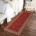 thumbnail image 2 of HOMERRY Runner 2' x 6' Rug Washable Modern Geometric Border Hallway Runner Indoor Carpet for Doorway, Red, 2 of 6