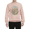 thumbnail image 2 of Wild Bobby I Only Told The Moon, Moon Phases Daisies and Butterflies Vintage Unisex Crewneck Sweatshirt, Blush Pink, Medium, 2 of 6