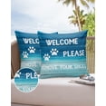 thumbnail image 6 of Pack of 2 Outdoor Pillow Covers, Welcome Please Remove Your Shose Waterproof Square Throw Pillowcase Cushion Decorative Pillow Covers for Couch Patio Tent, 18x18 in, 6 of 6