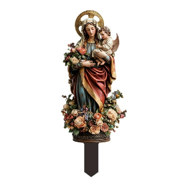 Letreros acrílicos 2D, figuras, estacas de jardín, placas decorativas, decoración artística de jardín para Madre e hijo