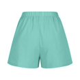 thumbnail image 6 of Cotton Linen Elastic Waist Summer Gym Running Workout Shorts Pockets for Women, 6 of 6