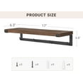 thumbnail image 4 of Mug Holder Wall Mounted Mug Rack with Hooks, Storage Floating Shelf Coffee Bar Accessories Wood Coffee Cup Hanger for Organizing Cooking Utensil Home Kitchen Decor, Brown, 4 of 4