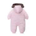 thumbnail image 7 of lnmuld Kids One-piece Solid Color Winter Thermal Romper Jumpsuit Soft Warm Bodysuit Outfit for Baby Boy Toddler Cozy Lined Size:12-18 Months, 7 of 7