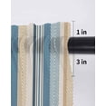 thumbnail image 6 of Blue Brown Beige Tier Curtains 36 Inch Length,Sheer Curtains for Bedroom Living Room Window Boho Farmhouse Abstract Stripes Art Rod Pocket Drapes Kitchen Curtains Small Half Window 27.5"x36" 2 Panels, 6 of 6
