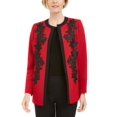 thumbnail image 1 of Kasper Veste à Bordure en Dentelle - Rouge Feu/noir, 1 of 1