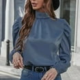 thumbnail image 2 of Spring Looks Good!DianGeFu 2024 Winter Collection Of Plus Size Womens Fleece Oversized T-shirts,Women's Fashion Casual Tops Long Sleeve Pleated Solid Loose Tops Blouse,Blue,L, 2 of 8