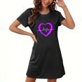 thumbnail image 4 of COM1950s Shorts pour Femmes, Chemises de la Saint-Valentin pour Femmes, Grande Taille de la Saint-Valentin Robe de Nuit Courte Imprimée Col Rond Manches Courtes, Chemises à Manches Courtes pour Femmes, Robe de la Saint-Valentin, 4 of 6