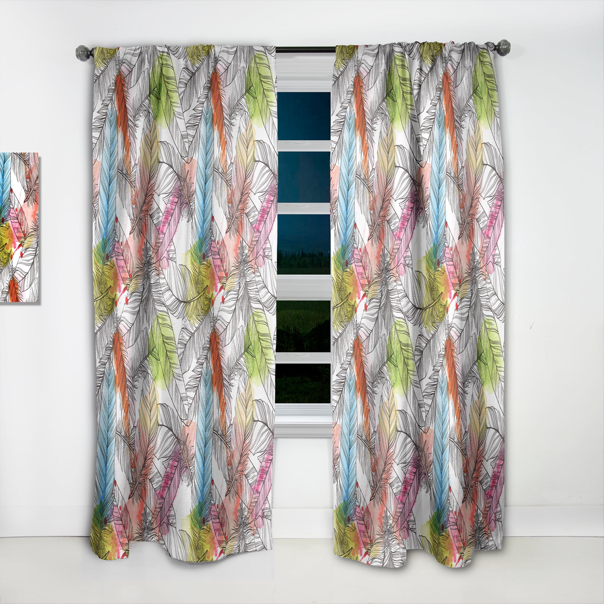 Designart 'Tropical Bright Mood VI' Southwestern Curtain Panel