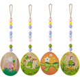 thumbnail image 1 of Easter Wooden Bead Chain Wood Sign Rabbit Carrot Rooster Egg Hanging Pendant---Product code 55138, 1 of 5