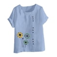 thumbnail image 4 of Babysbule Crew Neck Floral Short Sleeve Blouse, Women's, 4 of 5