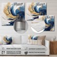 thumbnail image 4 of Designart "A Spiral in Dark Blue and Gold IV" Abstract Spirals Metal Wall Art Prints, 4 of 5